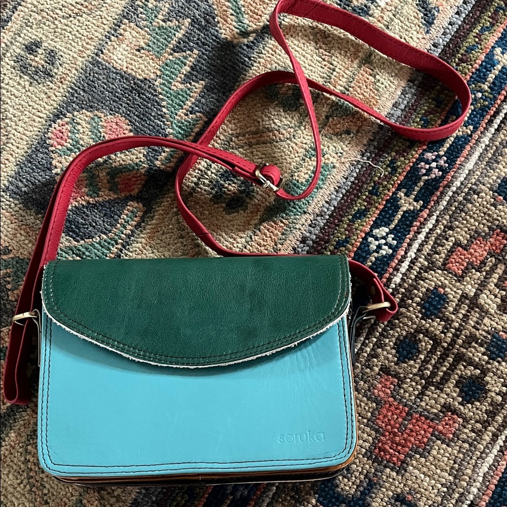 Soruka Multicolorup Upcycled Leather Crossbody Bag